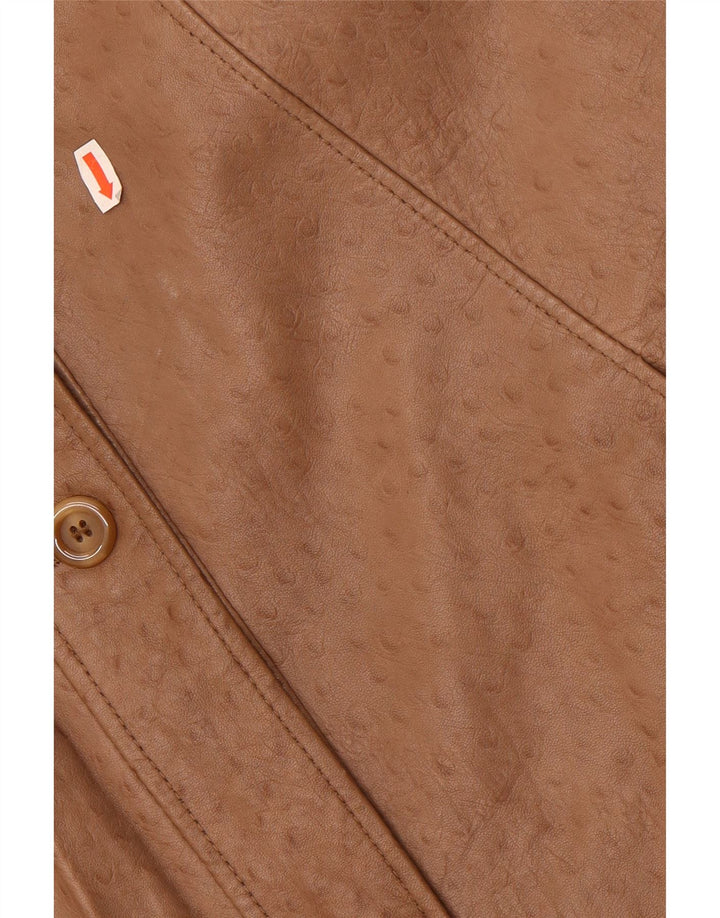 Vintage ženski preveliki kožni kaput EU 40 srednje bež koža