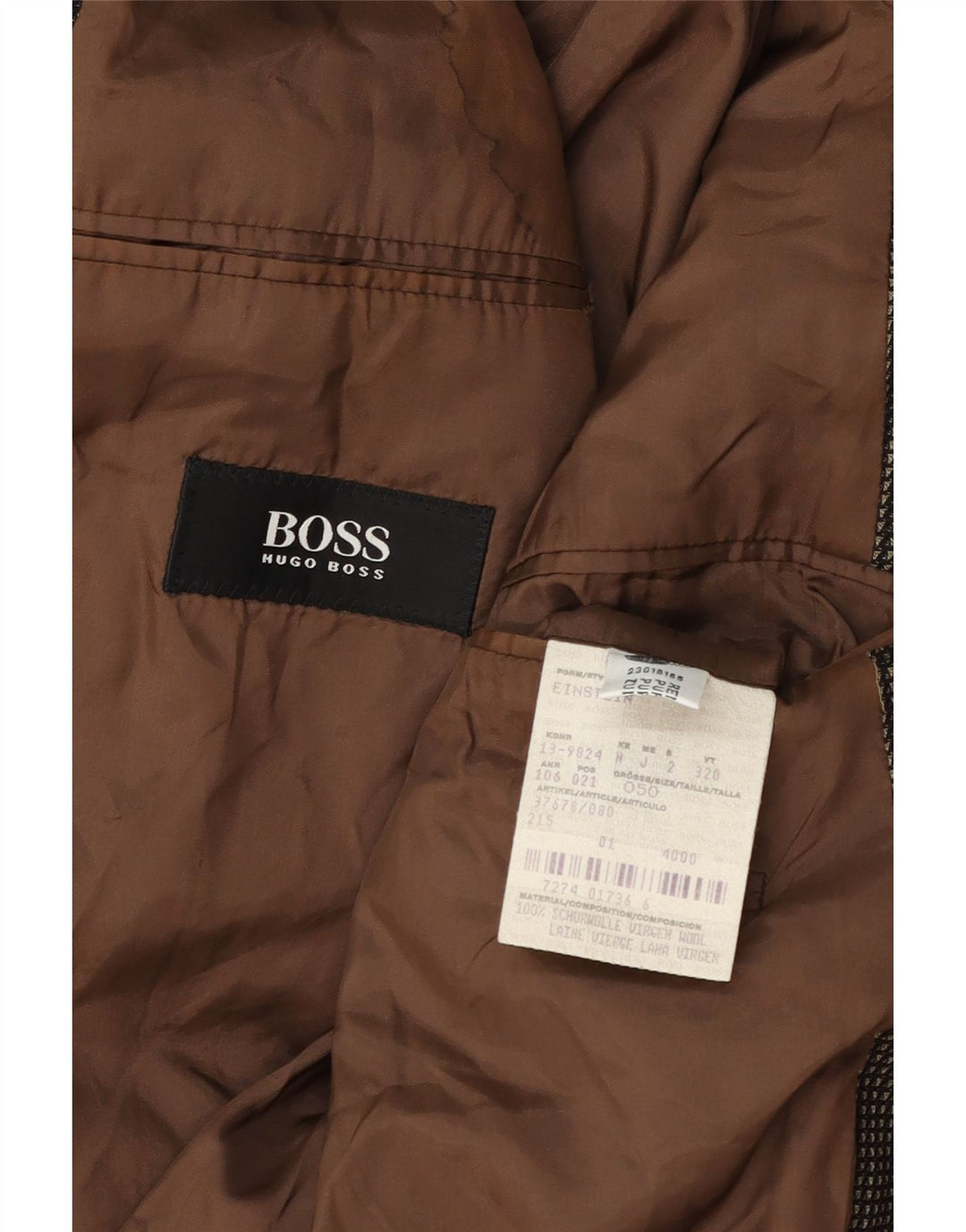 Muška jakna Hugo Boss s 3 gumba EU 50 Vuna s velikim smeđim točkama