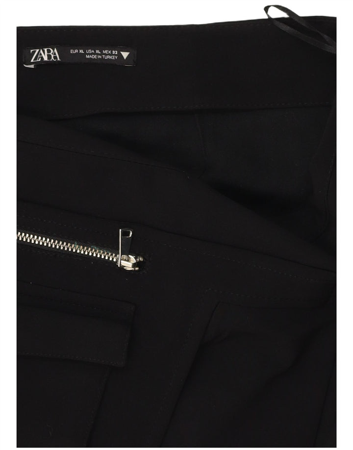 ZARA ženska mini suknja visokog struka XL W32 crni poliester