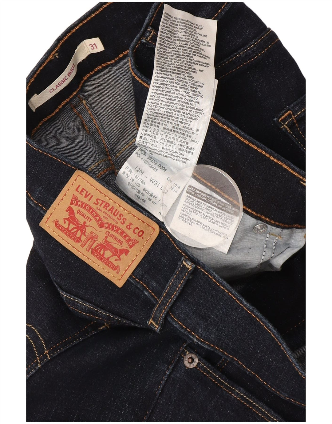 Levi's ženske traperice klasičnog kroja W31 L32 tamnoplavi pamuk