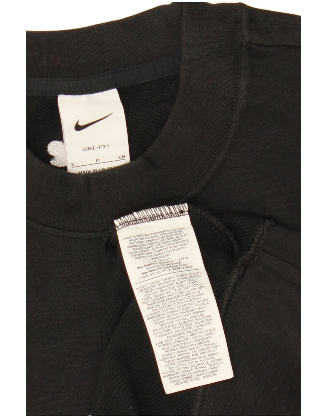 Mali crni pamuk Nike Dri Fit Graphic Sweatshirt džemper