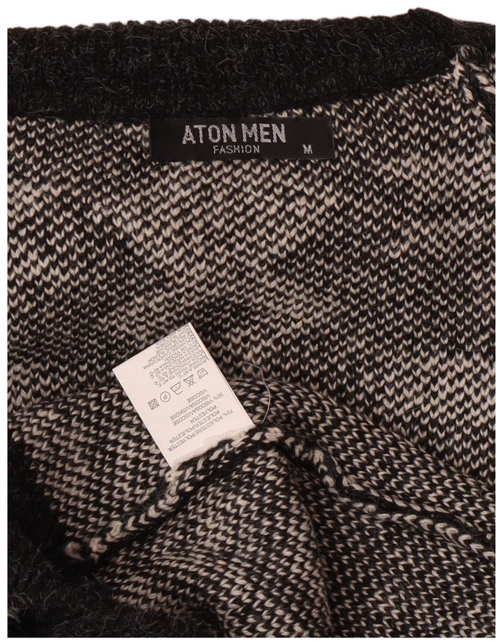 Aton muški džemper s kornjačičastim ovratnikom srednje crne boje Fair Isle Christmas