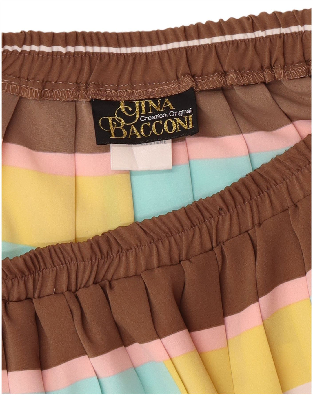 Gina Bacconi ženska plisirana suknja UK 16 velika W32 smeđa geometrijska klasična