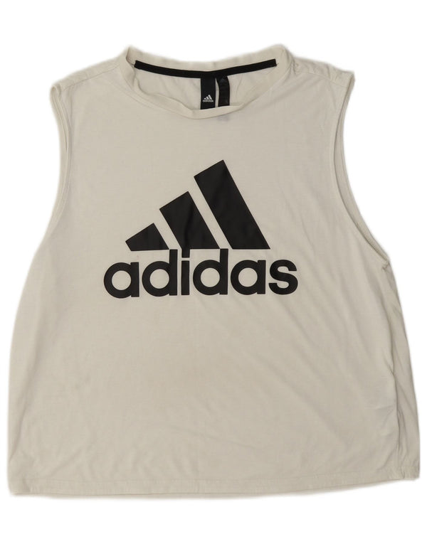 Adidas ženski grafički prsluk UK 16/18 veliki bijeli poliester sportski
