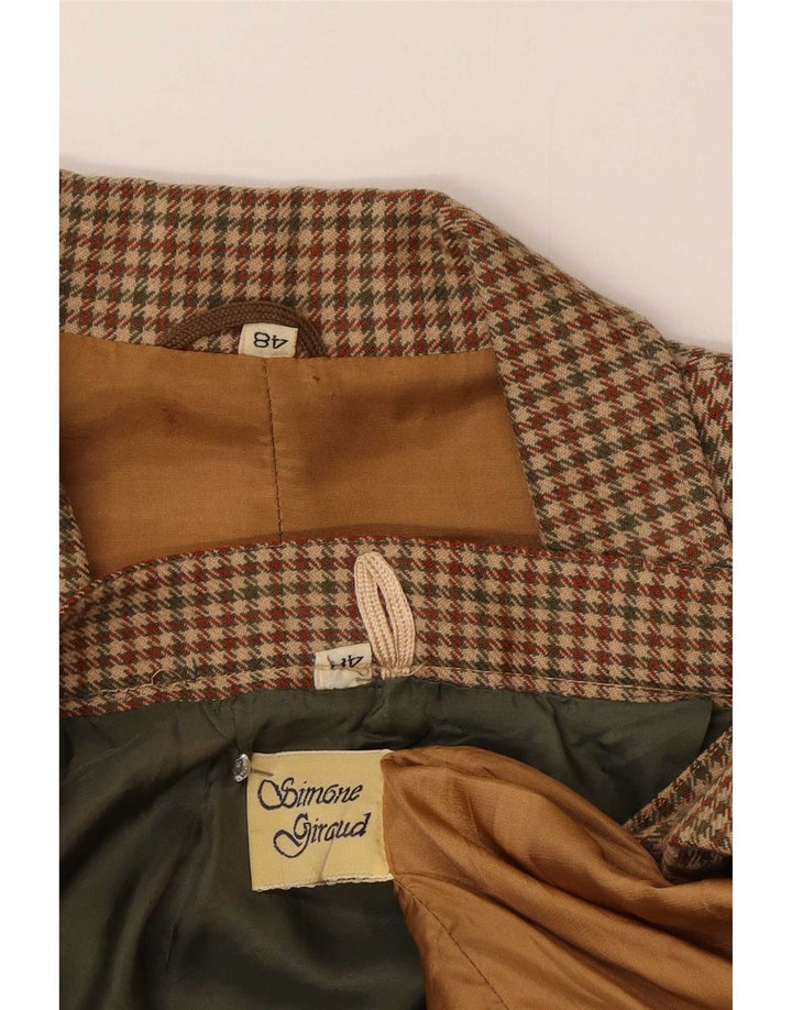 Vintage ženski komplet suknji s 2 gumba IT 48 XL smeđe ptičje zube