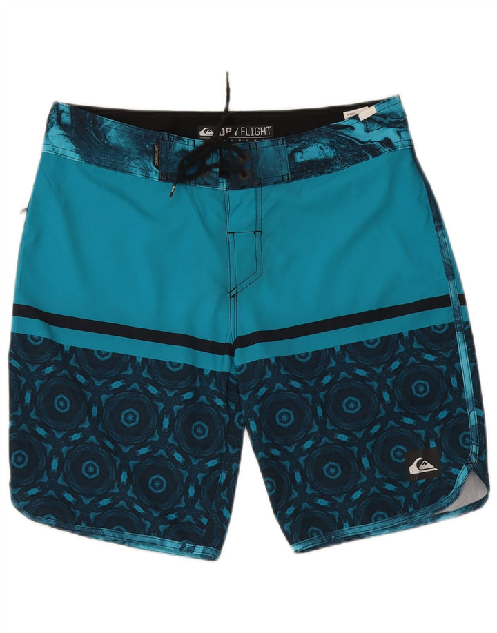 Quiksilver muške kratke hlače za plivanje, male plave geometrijske poliesterske hlače