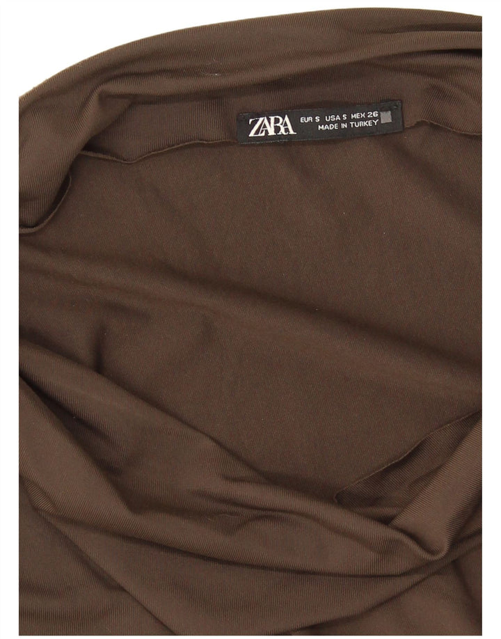 Zara ženska majica s otvorenim ramenima UK 8 Small Brown