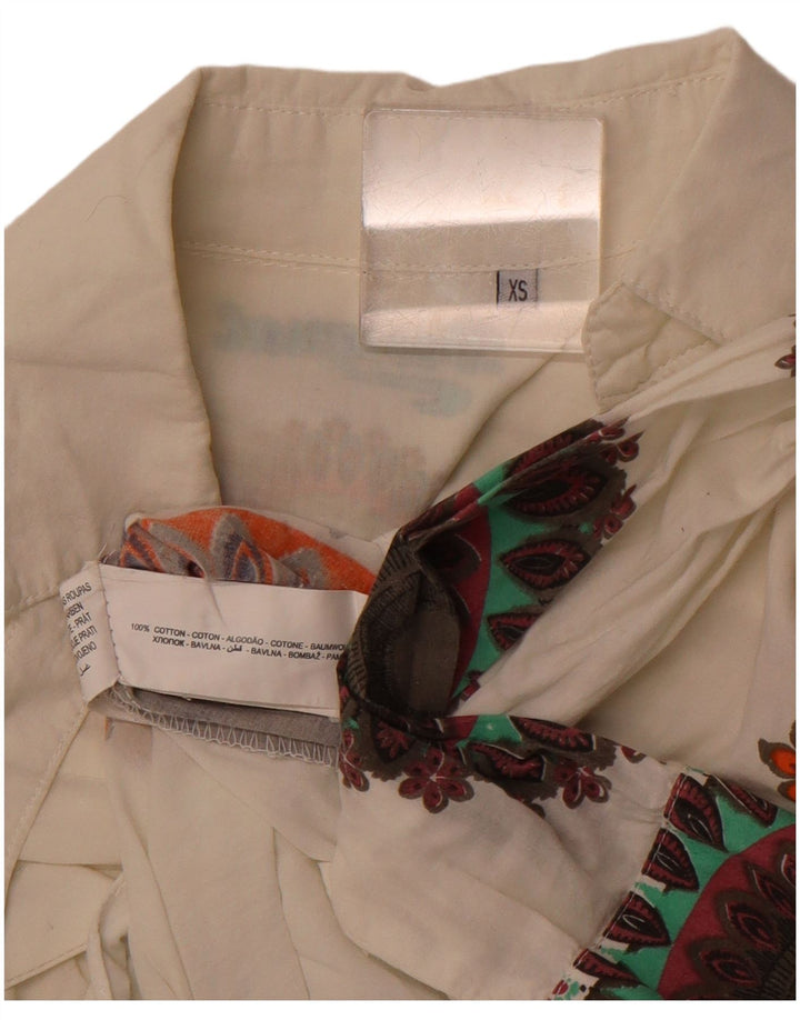 DESIGUAL Ženska grafička košulja UK 6 XS Bijeli Paisley pamuk