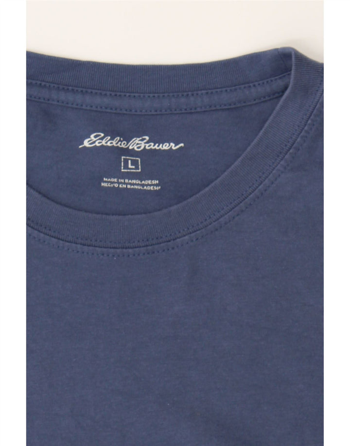 EDDIE BAUER Mens T-Shirt Top Large Navy Blue Cotton Vintage Eddie Bauer and Second-Hand Eddie Bauer from Messina Hembry 