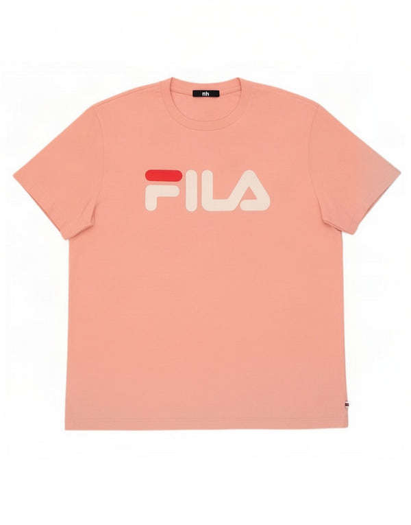 Fila Womens Graphic T-Shirt Top UK 20 2XL Pink Cotton
