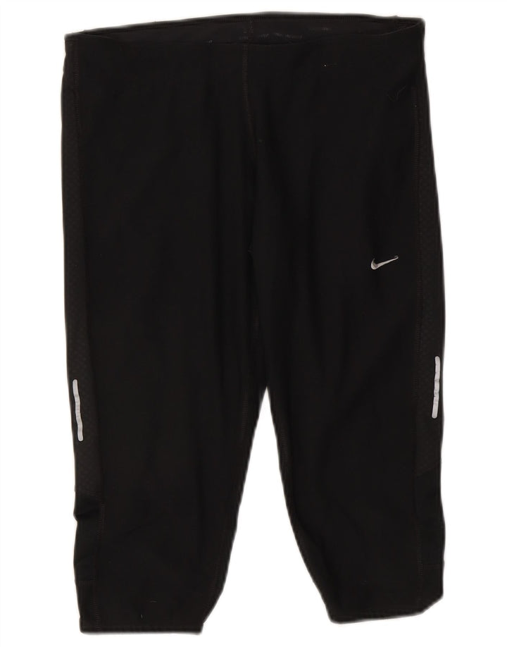 Nike Ženske Dri Fit Capri Leggings UK 12 Srednje crni poliester