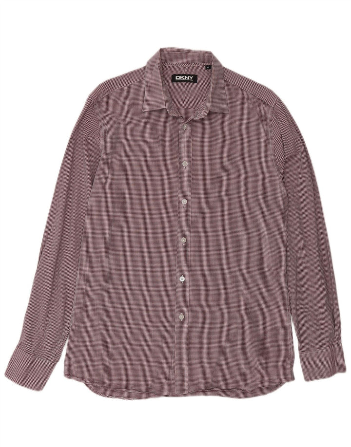 Dkny muška košulja srednje boje bordo boje gingham pamuka