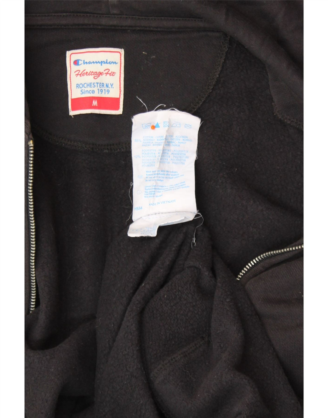 CHAMPION Ženska pulover s kapuljačom Heritage Fit UK 14 srednje crni pamuk