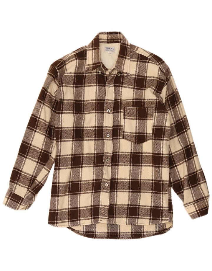 Trend muška košulja od flanela Lumberjack, mali, smeđi karirani pamuk