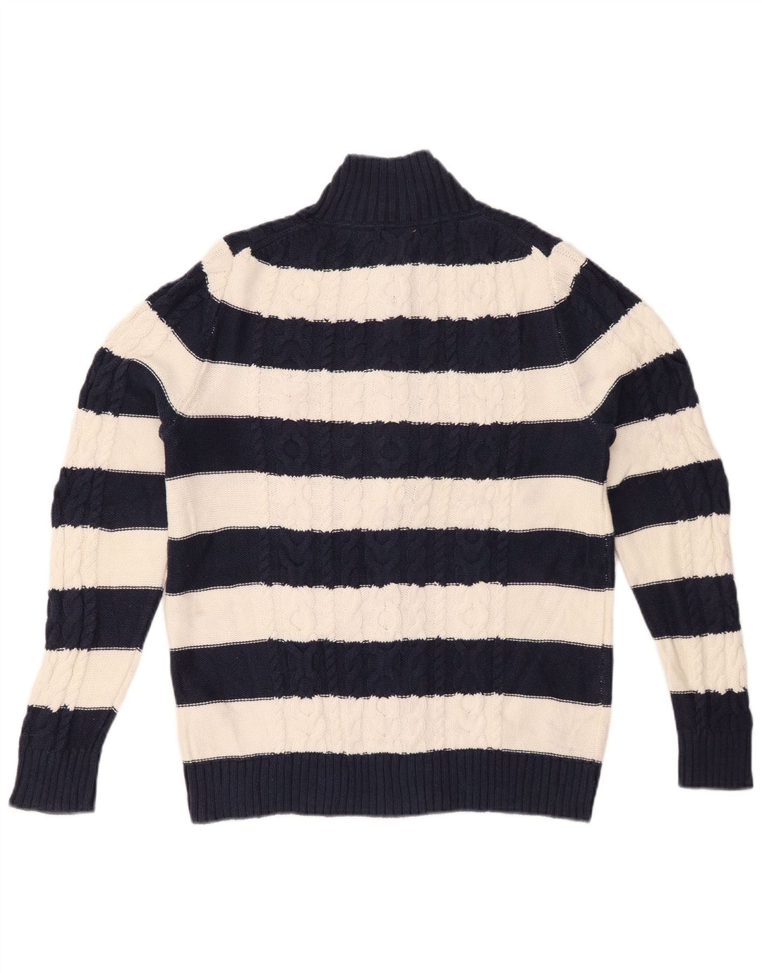 L.L.BEAN ženski kardigan pulover UK 14 Srednji tamnoplavi pamuk na pruge