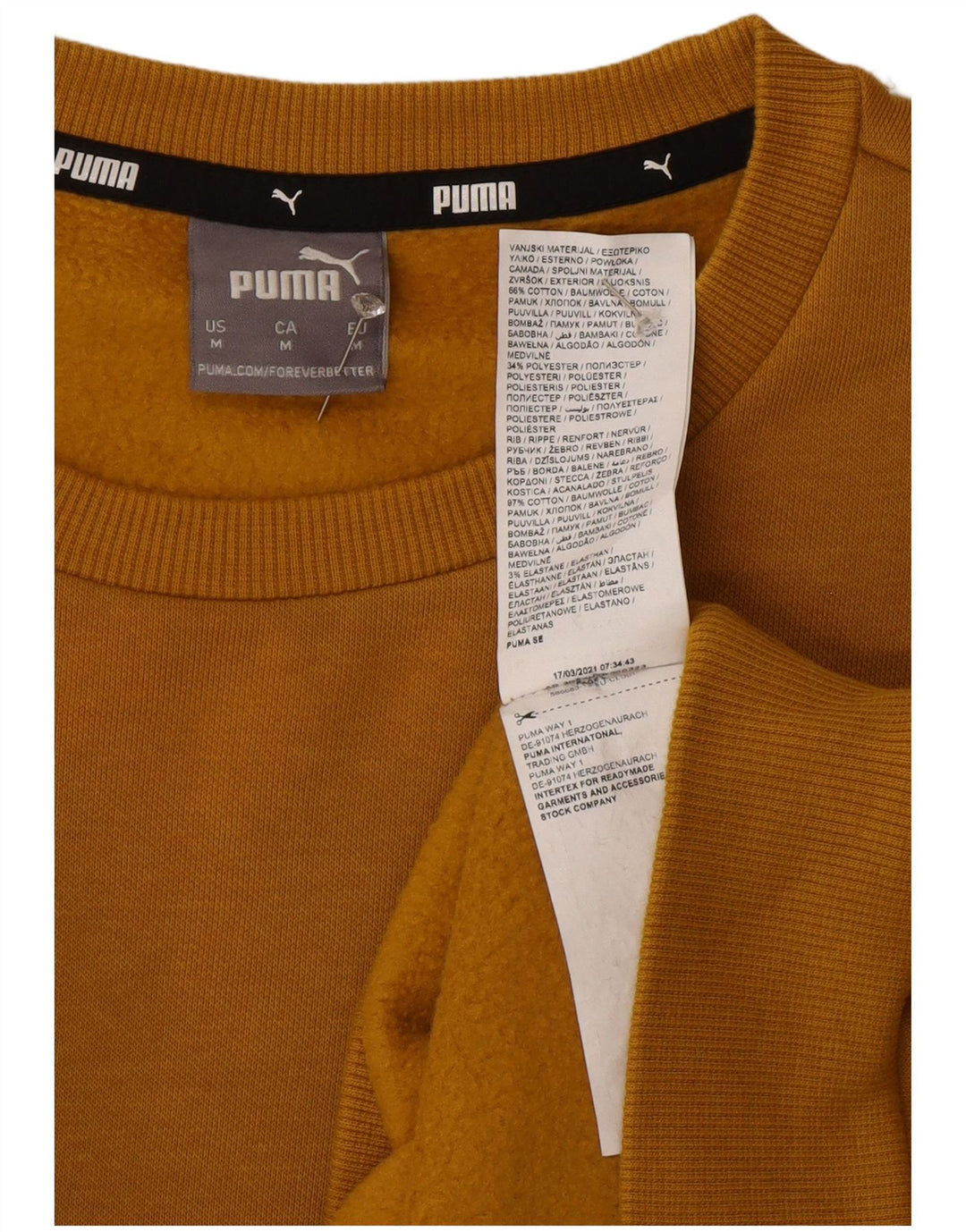 Puma muška majica srednje žuti pamuk