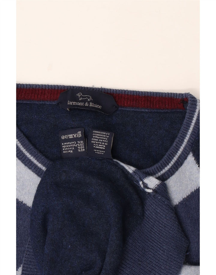 HARMONT & BLAINE Veliki muški džemper s lađastim izrezom, tamnoplavi