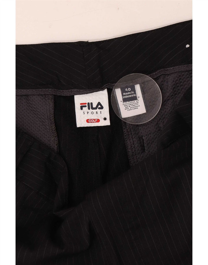 Fila muške kratke chino hlače za golf W40 XL crne pruge od poliestera