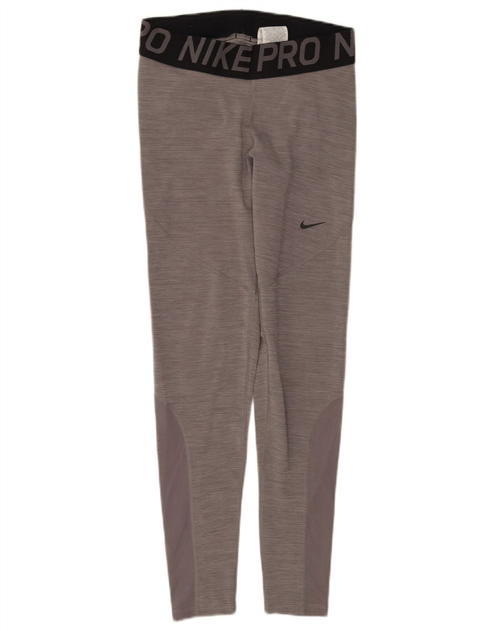 Nike ženske Dri Fit grafičke tajice UK 12 srednje sive boje