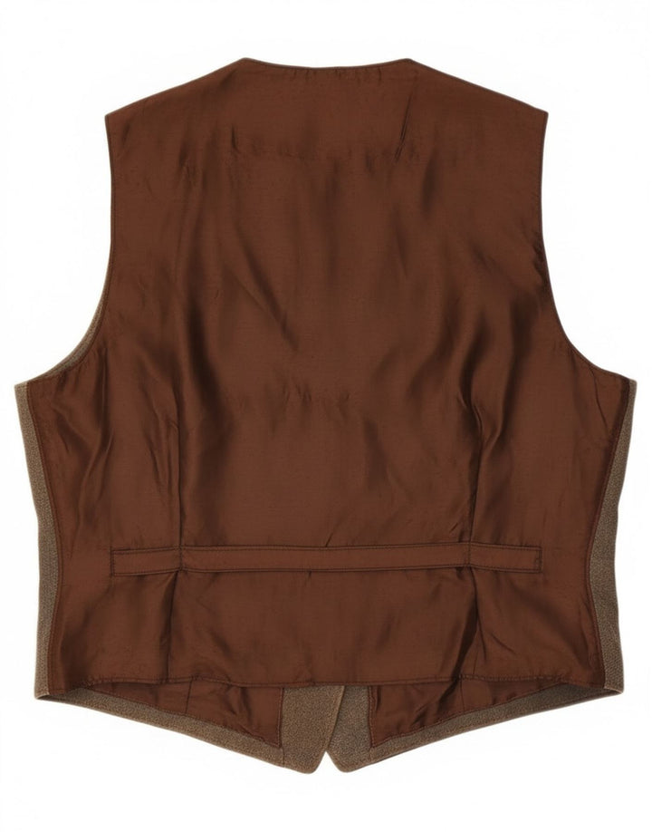 Vintage muški kožni prsluk IT 58 2XL smeđa koža