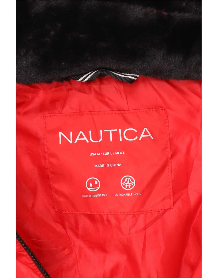 Nautica ženska podstavljena jakna s kapuljačom UK 14 srednji crveni poliester