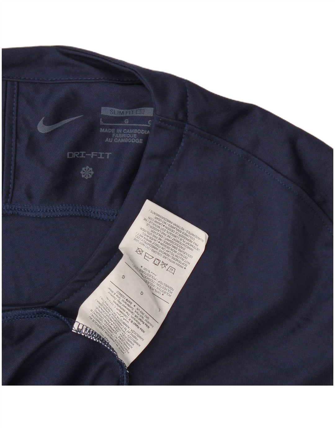 Nike muška Dri Fit Slim Fit majica dugih rukava, veliki tamnoplavi poliester