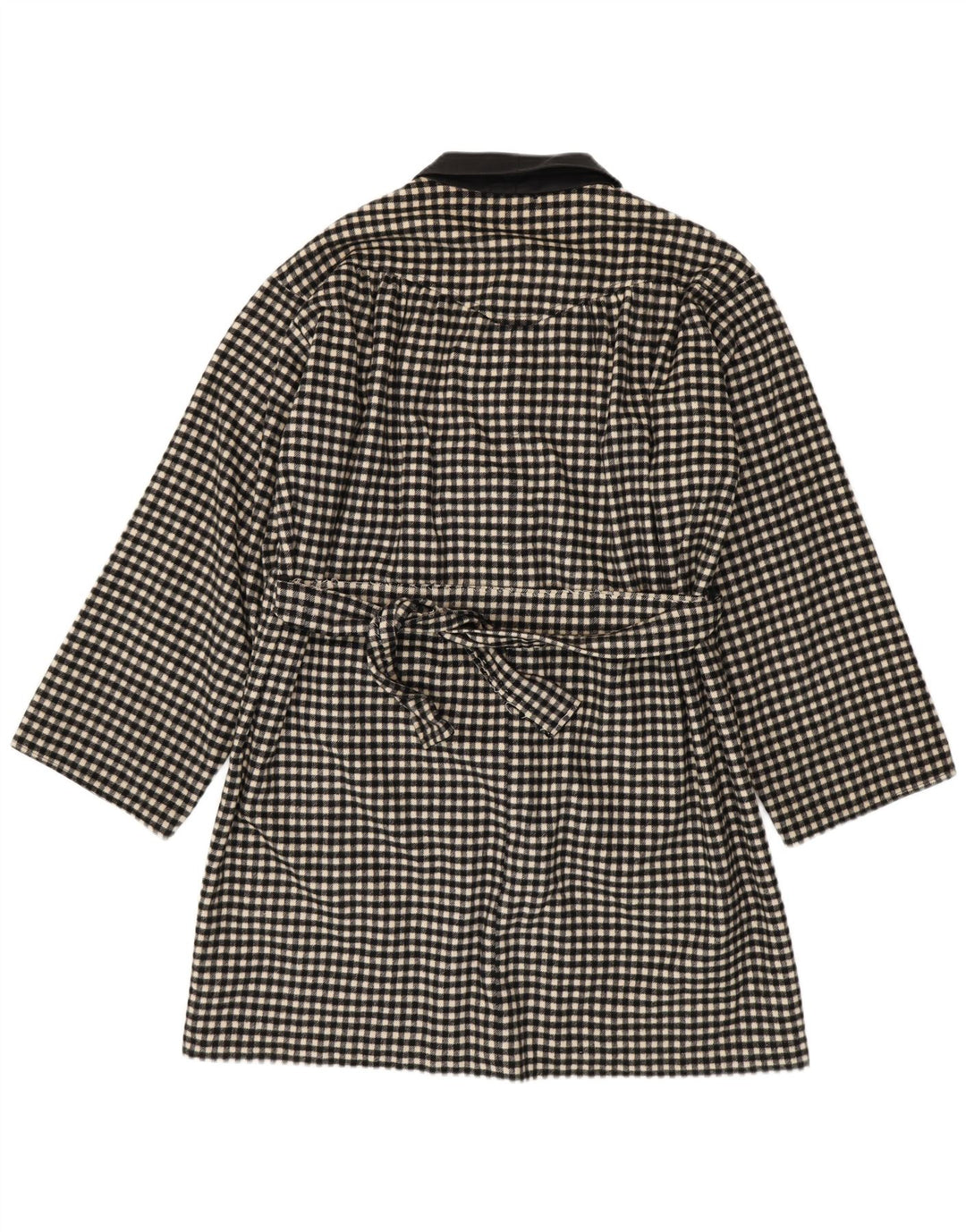 Vintage ženski kaput UK 18 XL crni gingham