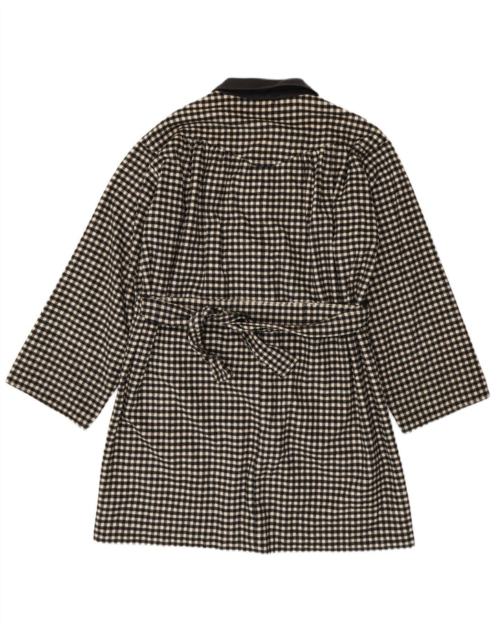 Vintage ženski kaput UK 18 XL crni gingham
