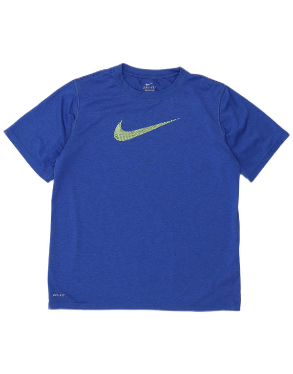 NIKE Boys Dri Fit Graphic T-Shirt Top 13-14 Years XL Plavi Poliester