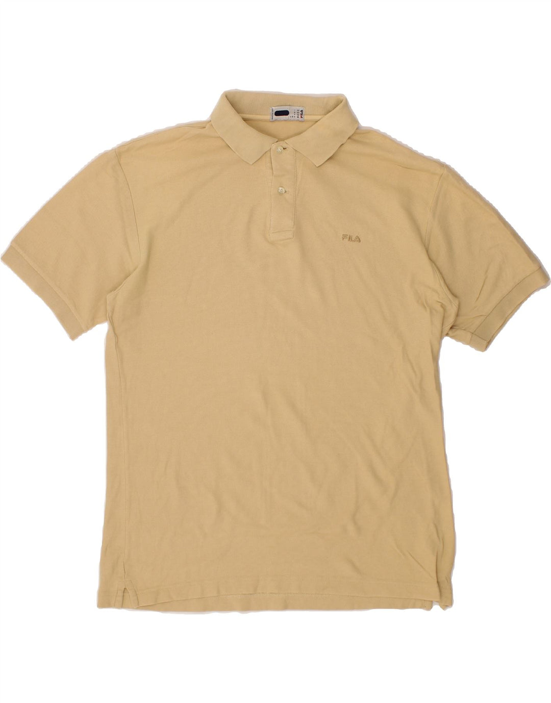 FILA Mens Polo Shirt IT 52 Large Beige Cotton Vintage Fila and Second-Hand Fila from Messina Hembry 