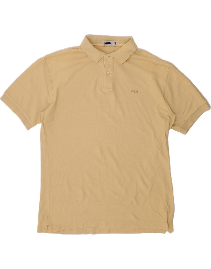 FILA Mens Polo Shirt IT 52 Large Beige Cotton Vintage Fila and Second-Hand Fila from Messina Hembry 