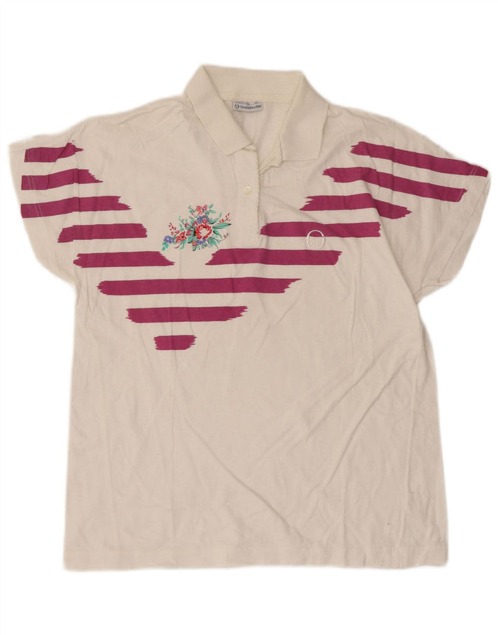 Sergio Tacchini ženska polo majica IT 44 pamuk srednje bijele pruge