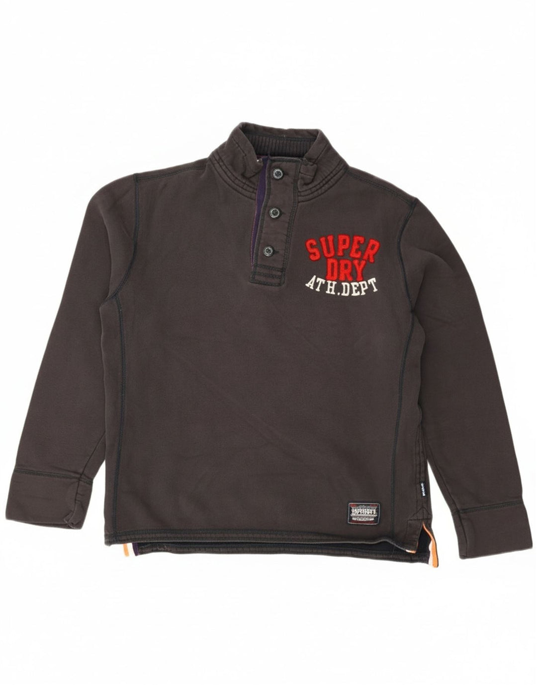 Superdry muška majica s dugmadima i ovratnikom XL crni pamuk