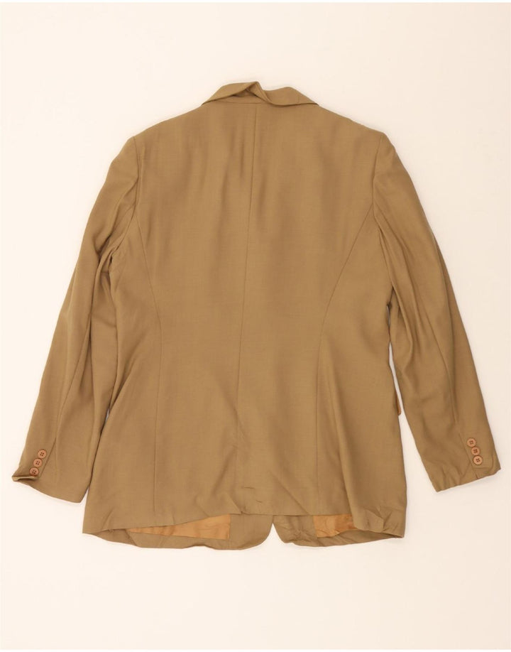 DKNY Womens 4 Button Blazer Jacket US 12 Large Beige Wool Vintage Dkny and Second-Hand Dkny from Messina Hembry 