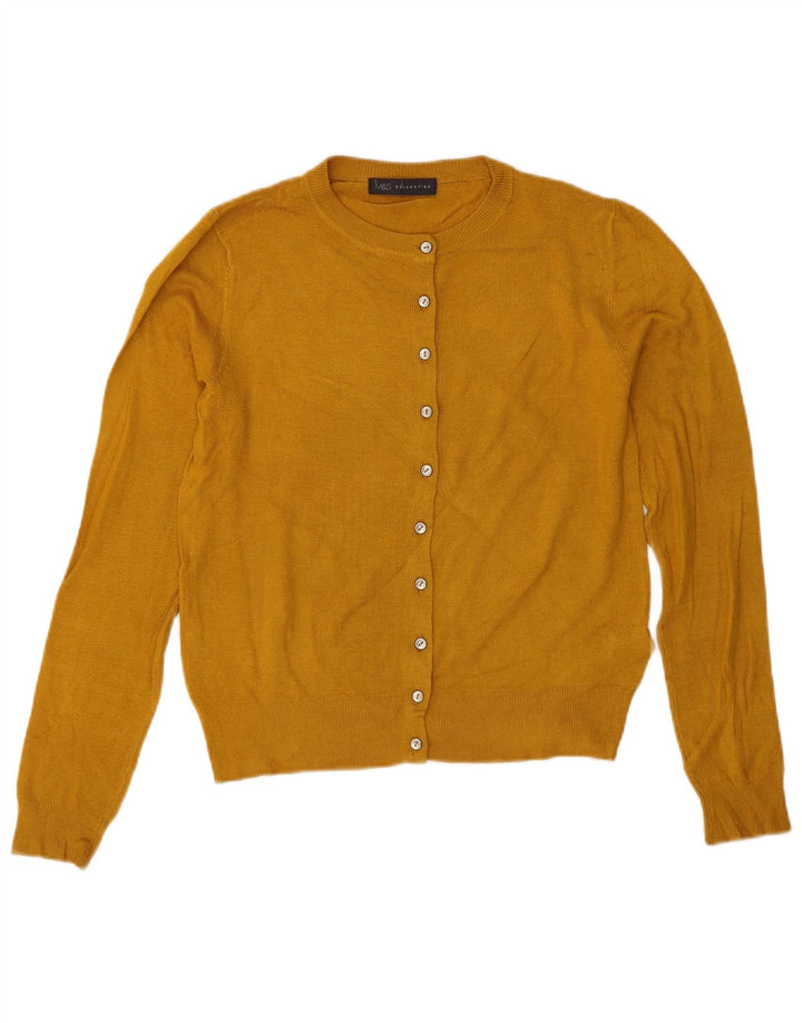 Marks & Spencer ženski prekomjerni kardigan pulover UK 8 Small Yellow
