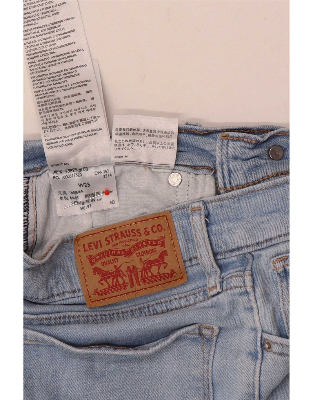 Levi's ženske ravne traperice W25 L26 plavi pamuk