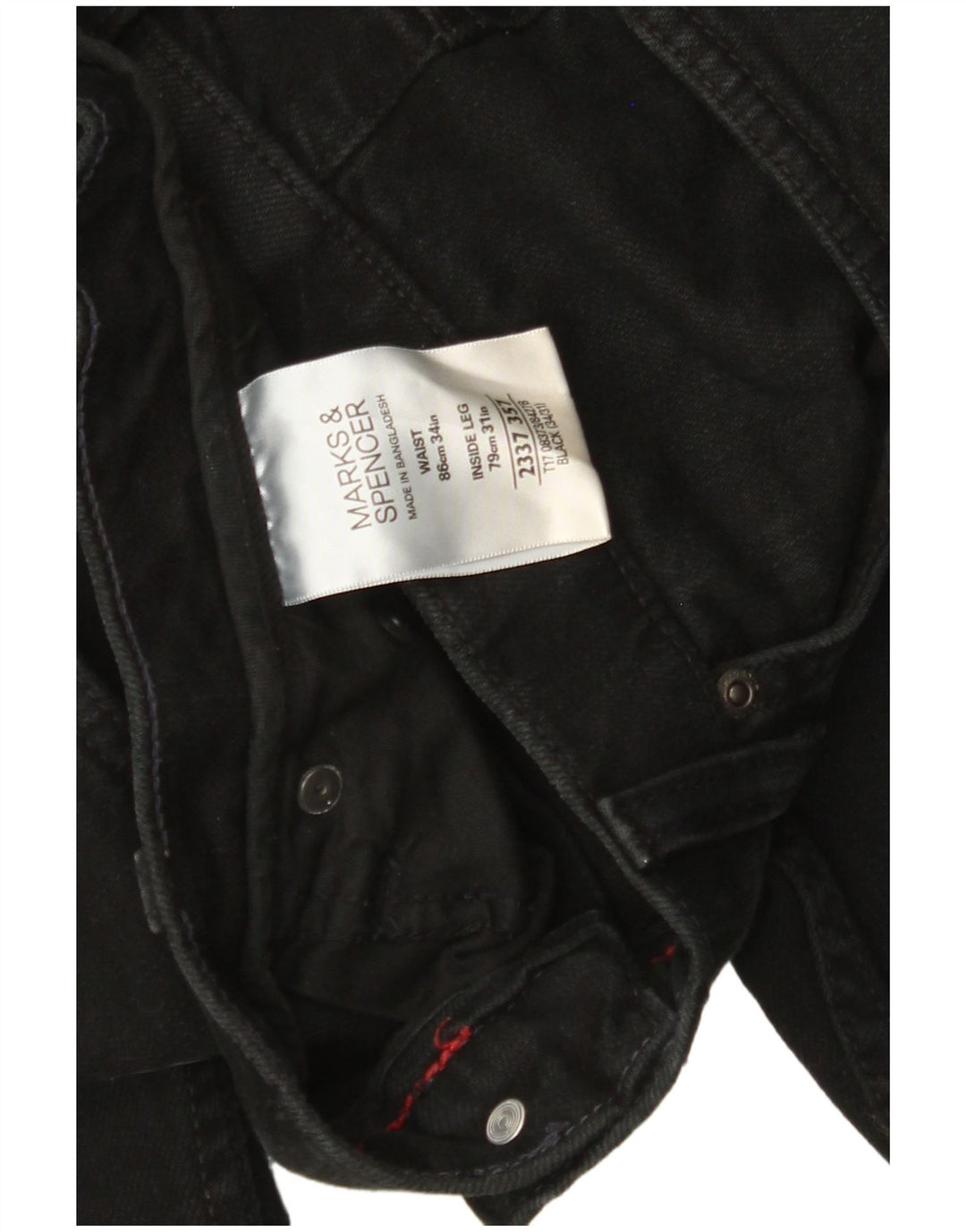 MARKS & SPENCER Muške ravne traperice W34 L31 crni pamuk