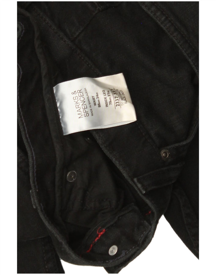 MARKS & SPENCER Muške ravne traperice W34 L31 crni pamuk