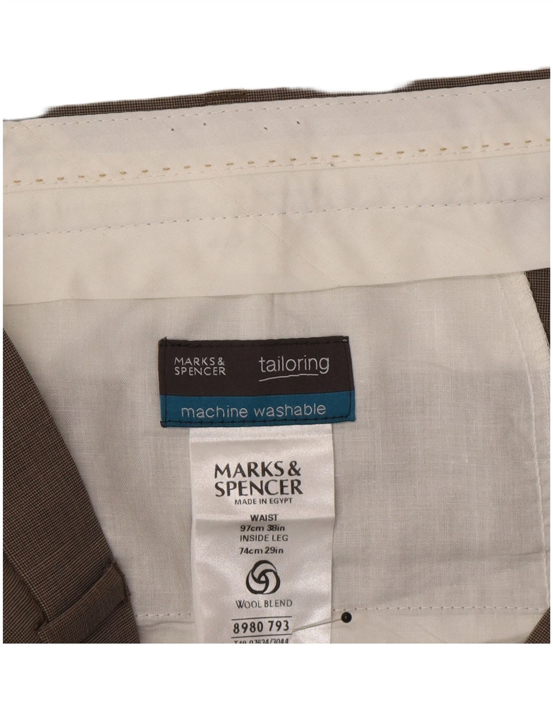 Marks & Spencer muške krojene hlače s štipaljkama W38 L29 sivi poliakril