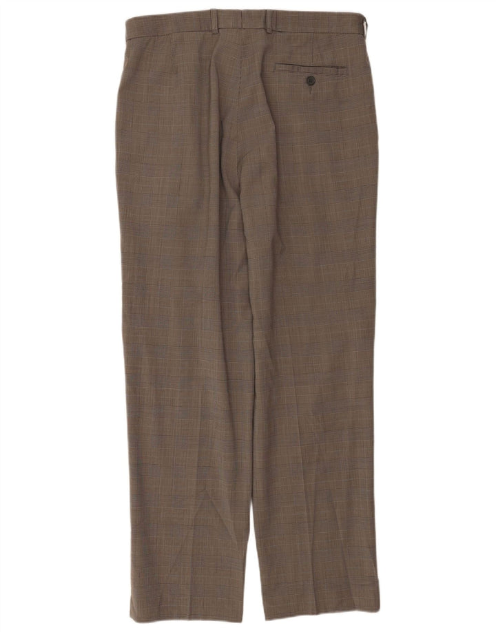 Marks & Spencer muške hlače s štipaljkama W34 L30 bež houndstooth