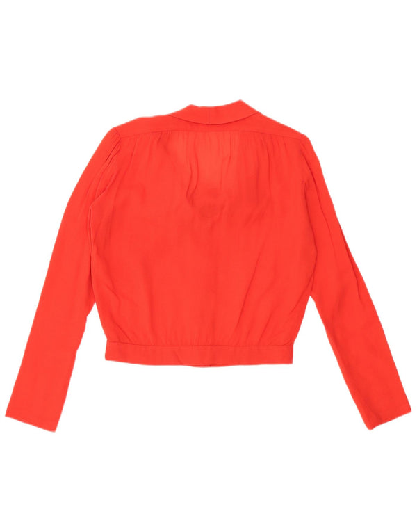 VINTAGE Ženska prozirna košulja s prednjom kravatom UK 16 Velika crvena