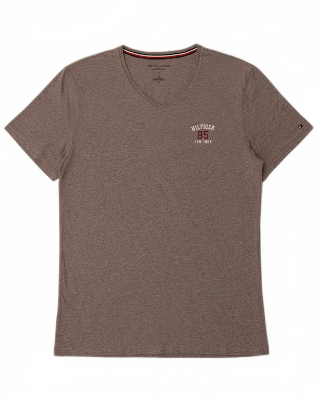 TOMMY HILFIGER Mens T-Shirt Top Large Grey Cotton