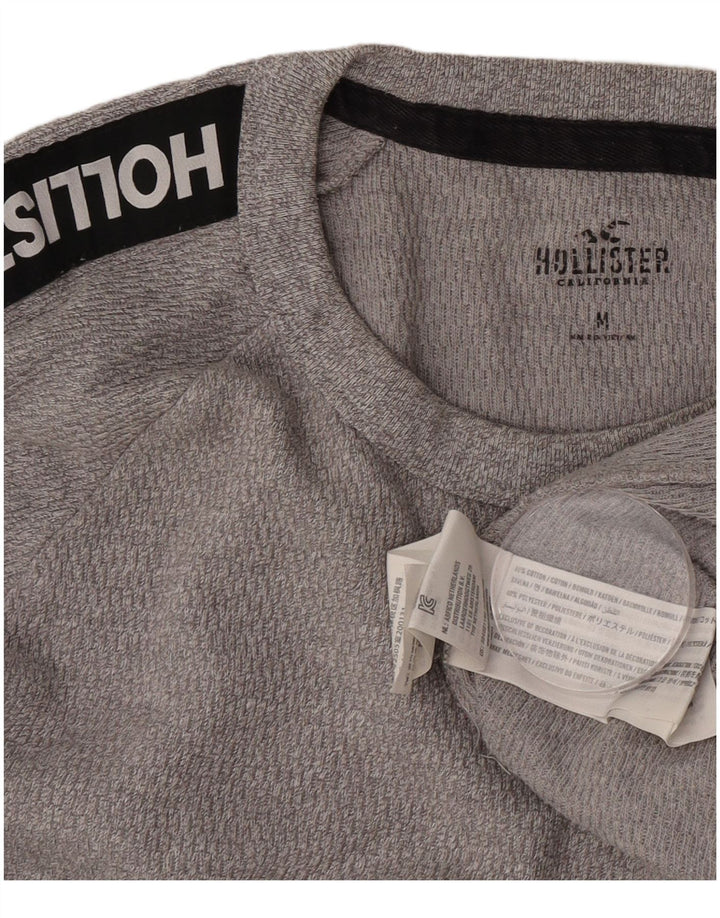 Hollister muška grafička majica dugih rukava, srednje sivi pamuk