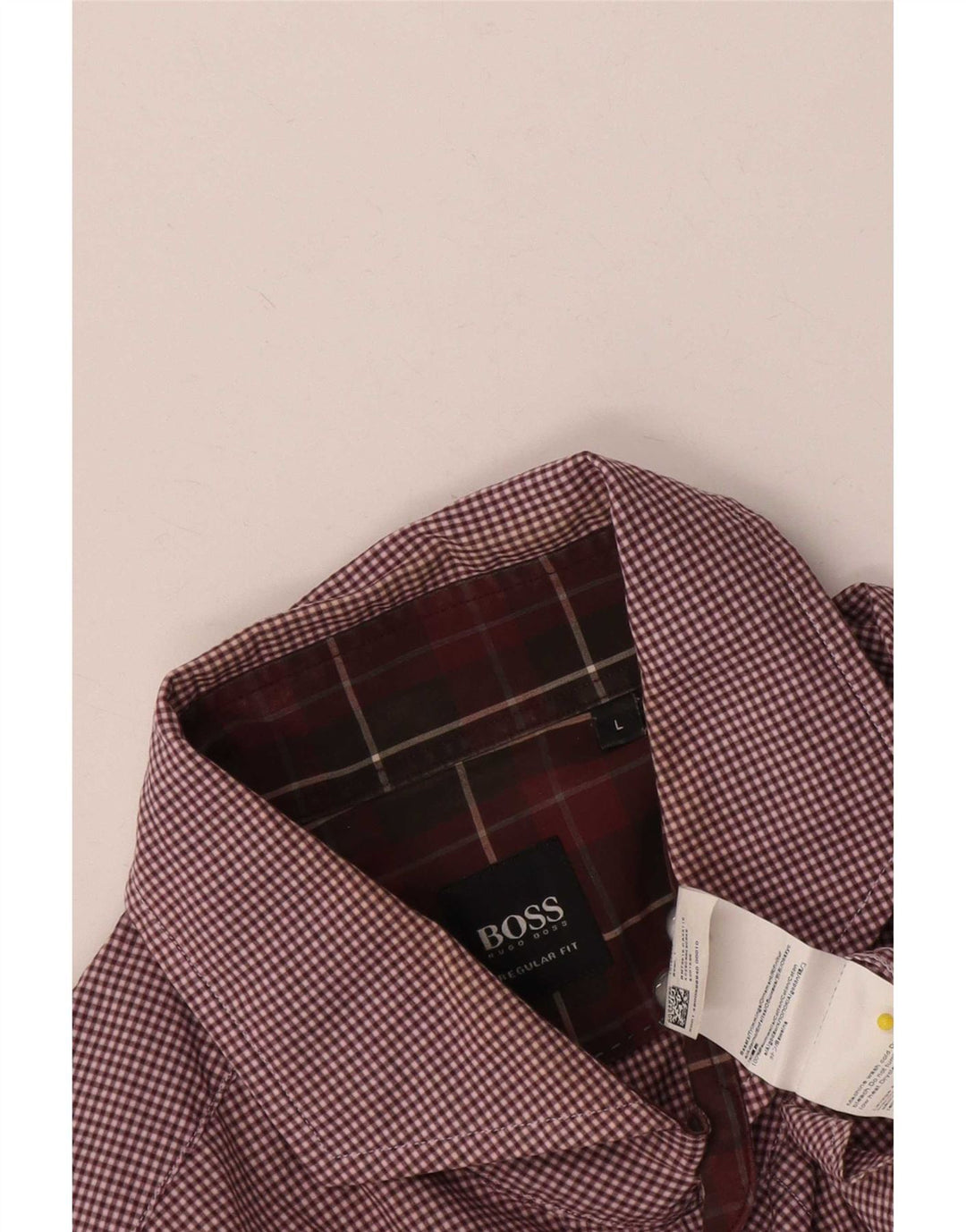 Hugo Boss muška košulja standardnog kroja, veliki bordo pamuk od ginghama