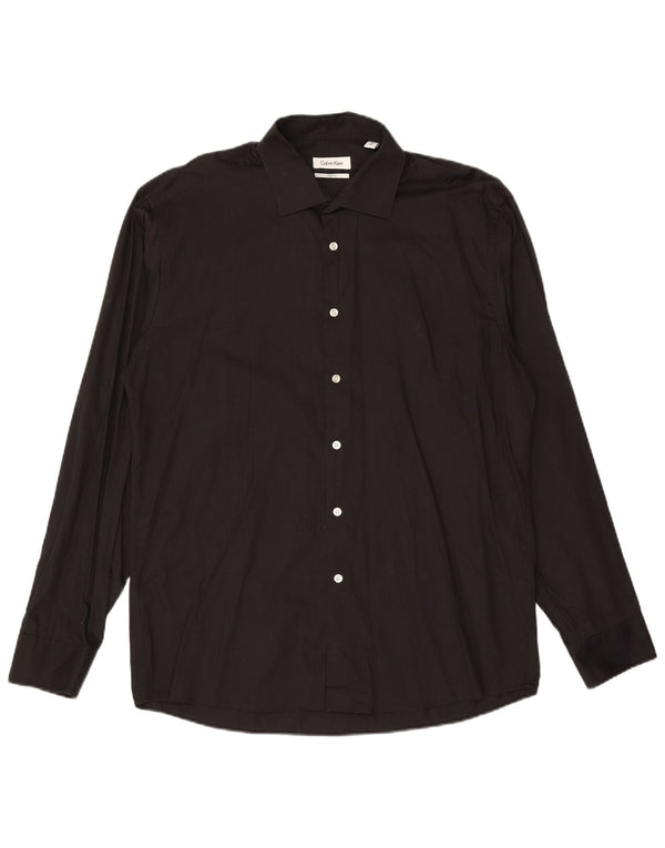 CALVIN KLEIN muška uska košulja veličine 43 velika crna pamučna