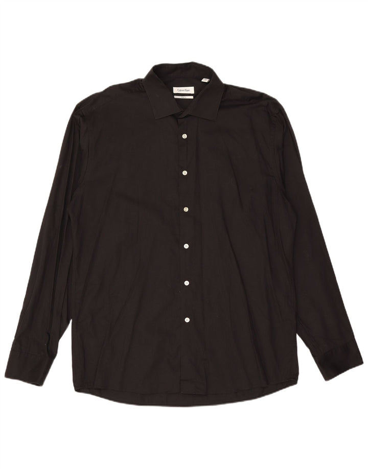 CALVIN KLEIN muška uska košulja veličine 43 velika crna pamučna