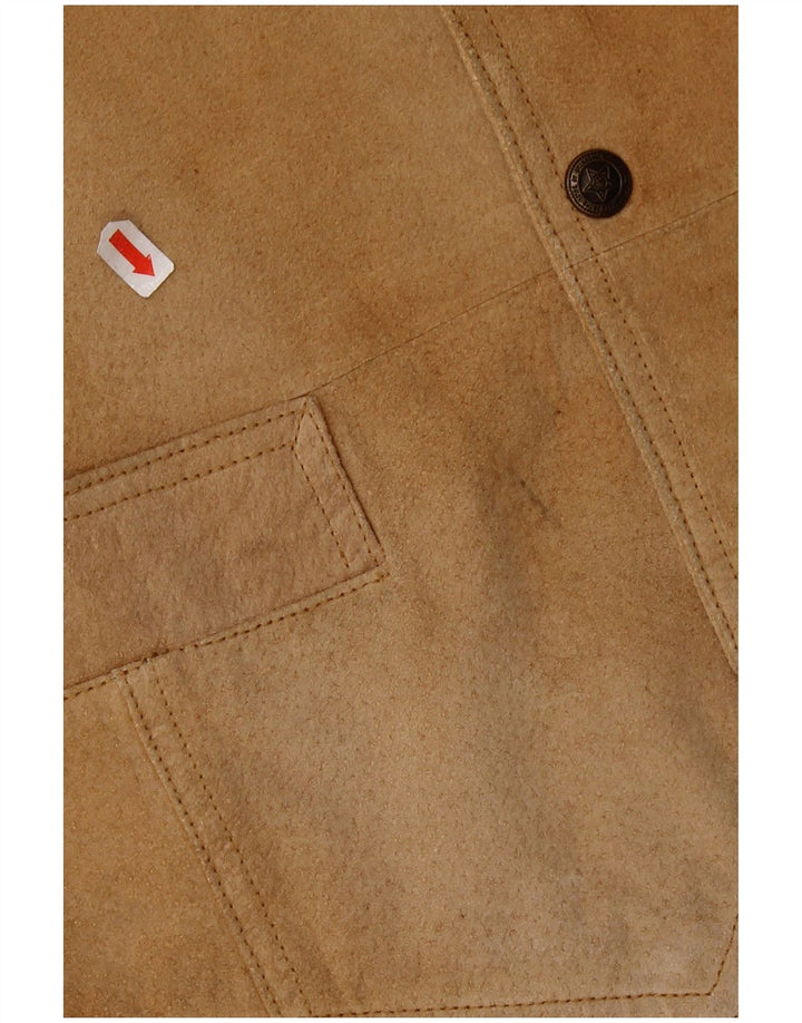 VINTAGE muški prsluk od brušene kože IT 44 XS smeđa koža