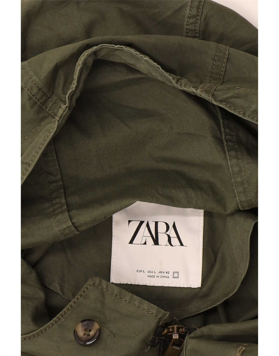 Zara muška parka jakna s kapuljačom UK 40 Large kaki