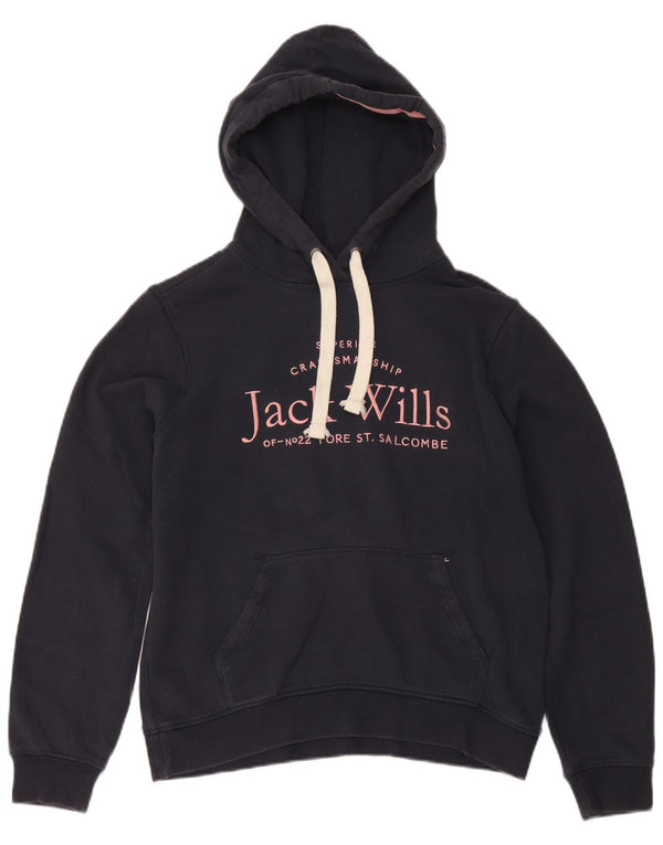 Jack Wills Ženska majica s kapuljačom s grafičkim motivima UK 12 Srednje tamnoplavi pamuk