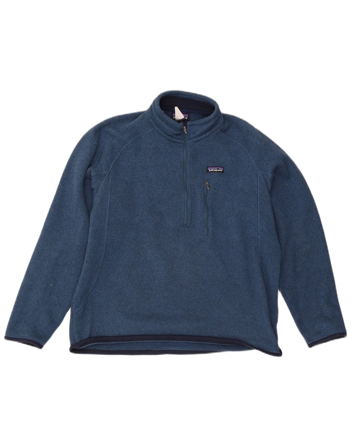 Patagonia muška majica s izrezom s patentnim zatvaračem Veliki plavi poliester